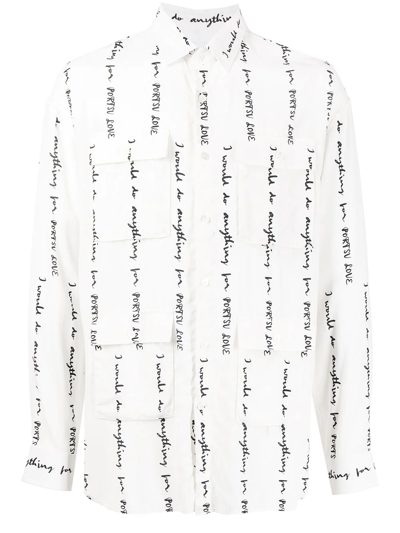 Ports V Graphic-print Multi-pocket Shirt In White
