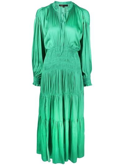green emerald velvet dress Maje