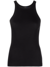 Polo Ralph Lauren Ribbed Sleeveless Tank Top In Black