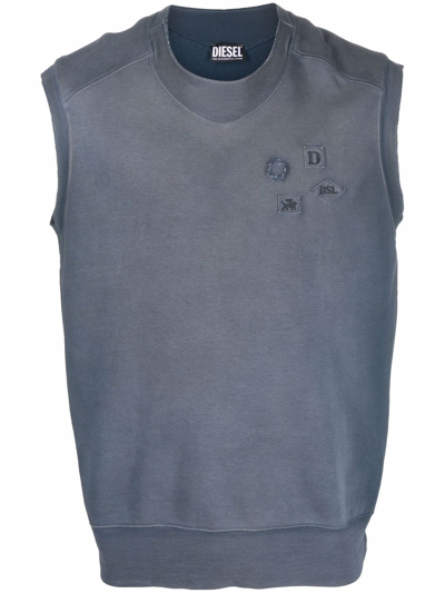 Diesel Logo-patch Tank Top In Blue