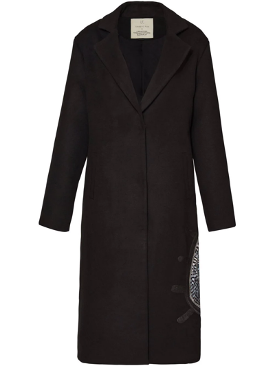 Unreal Fur X Linda Puna Munga Embroidered Coat In Black