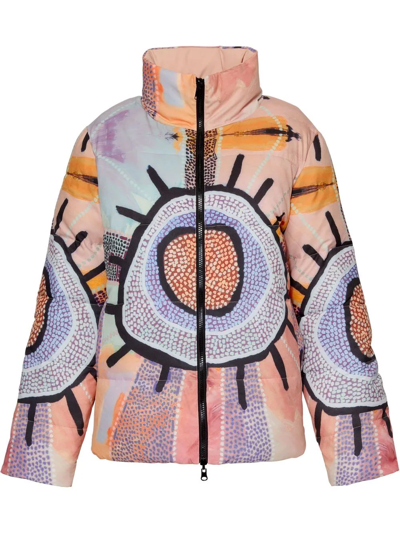 Unreal Fur X Linda Puna Awari Reversible Puffer Jacket In Yellow