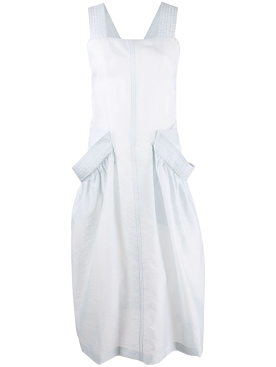 Low Classic Apron-style Midi Dress In White