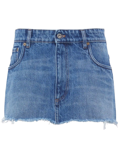 Miu Miu Denim Mini Skirt In Navy