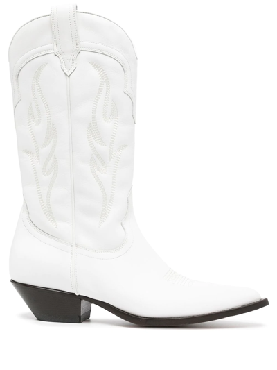 Sonora Santa Embroidered Cowboy Boots In Weiss