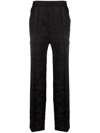JUST CAVALLI FLORAL JACQUARD STRAIGHT TROUSERS