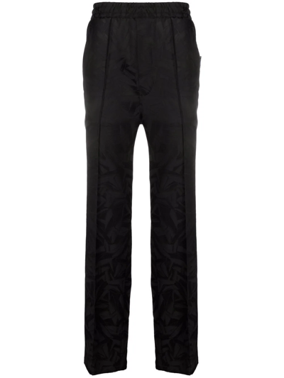 Just Cavalli Floral Jacquard Straight Trousers In Schwarz