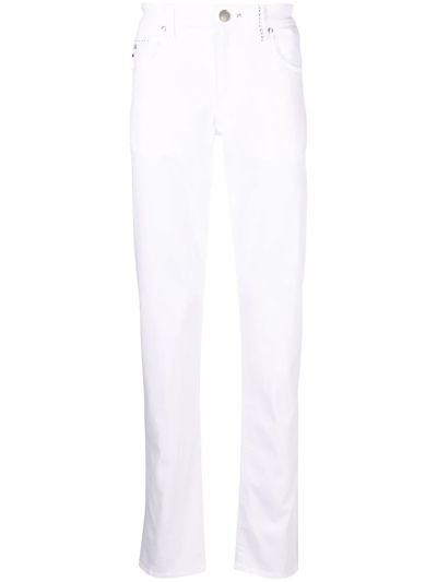 Sartoria Tramarossa Five-pocket Cotton-blend Straight Trousers In White