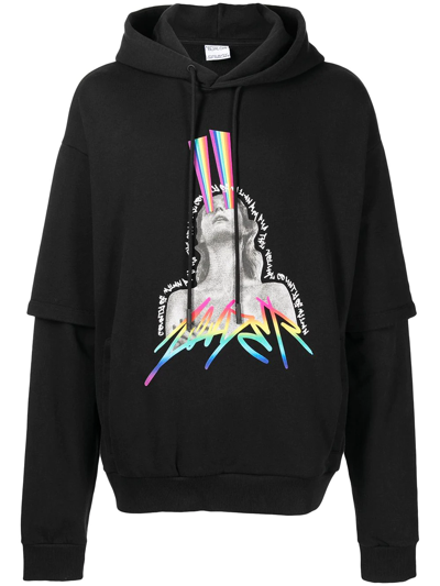 Marcelo Burlon County Of Milan Graphic-print Layered Hoodie In Fantasy