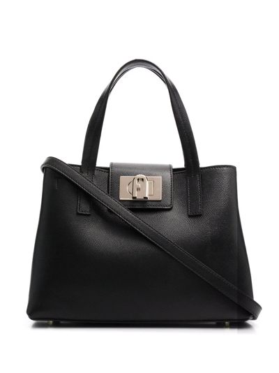 Furla Square-buckle Tote Bag In Schwarz