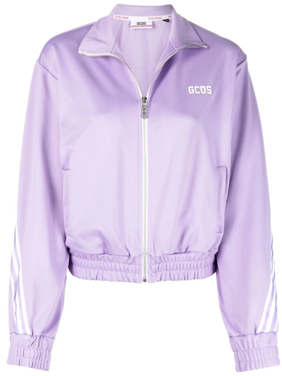 Gcds Chest Logo-print Bomber Jacket In Violett