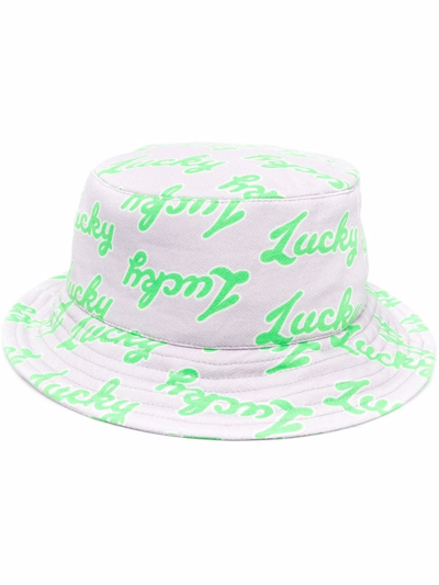 Natasha Zinko Slogan-print Bucket Hat In Grau