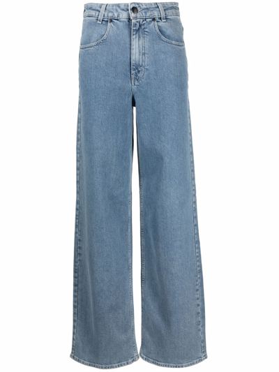 Bite Studios High-waist Wide-leg Jeans In Blau