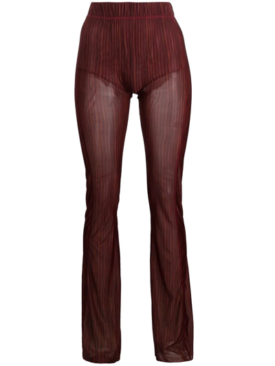 Avavav Apartment Striped Flared Trousers In Rot
