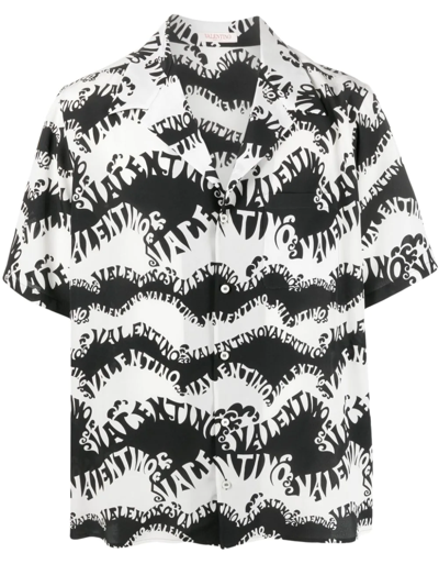 Valentino Wave-print Regular-fit Silk Shirt In Multi