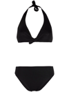 Fisico Cristina Ferrari Triangle Halterneck Bikini In Schwarz