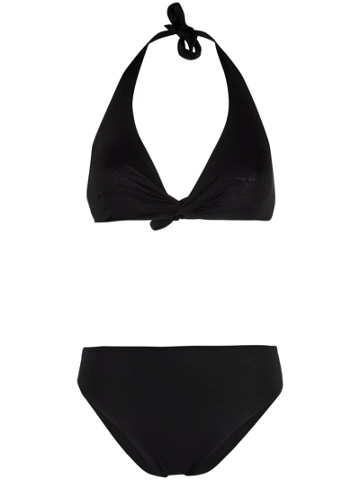 Fisico Triangle Halterneck Bikini In Black  