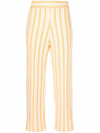 Jil Sander Striped Cropped Trousers In Gelb