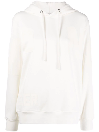 Moncler Logo-print Long-sleeved Hoodie In White