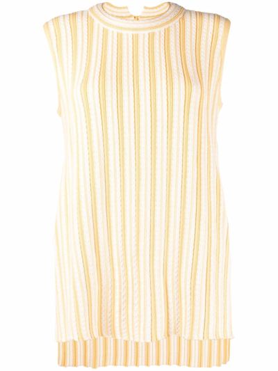 Jil Sander Rib-knit Sleeveless Top In Open White