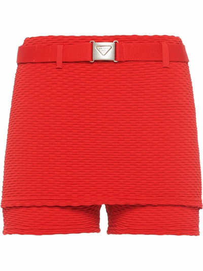 Prada Women's Red Other Materials Shorts
