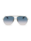 Victoria Beckham Women's V Star 61mm Aviator Sunglasses In Blue