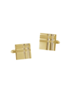SAKS FIFTH AVENUE MEN'S ETCHED PLAID GOLDPLATED SQUARE CUFFLINKS