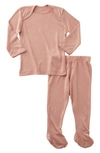 SOLLY BABY ROSE QUARTZ FITTED TWO-PIECE PAJAMAS