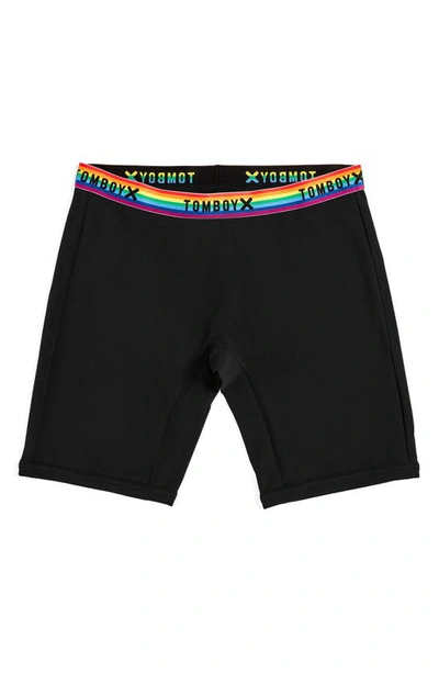 Tomboyx 9-inch Boxer Briefs In Black/rainbow