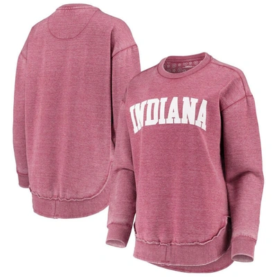 Pressbox Women's Crimson Alabama Crimson Tide Vintage-like Wash Pullover Sweatshirt