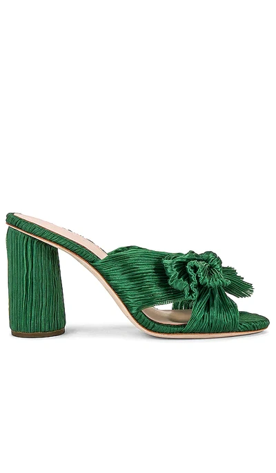 Loeffler Randall Penny Pleated Bow 80mm Mules In Sage