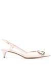 Valentino Women's Leather Pumps Court Shoes High Heel Vlogo Signature In Nude