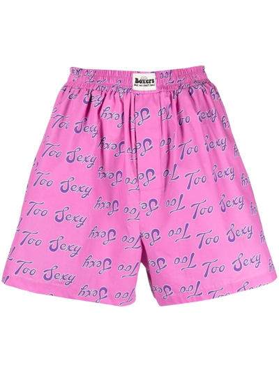 Natasha Zinko 'sexy' Cotton Boxer Shorts In Pink