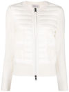 Moncler Quilted Zipped Cardigan In White