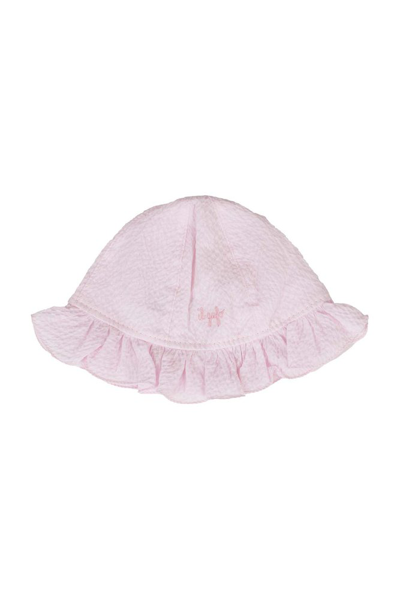 Il Gufo Logo Embroidered Scallop Edge Sun Hat In Pink