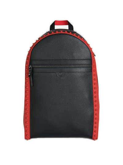 Christian Louboutin Backparis Contrast-panel Leather Backpack In Black