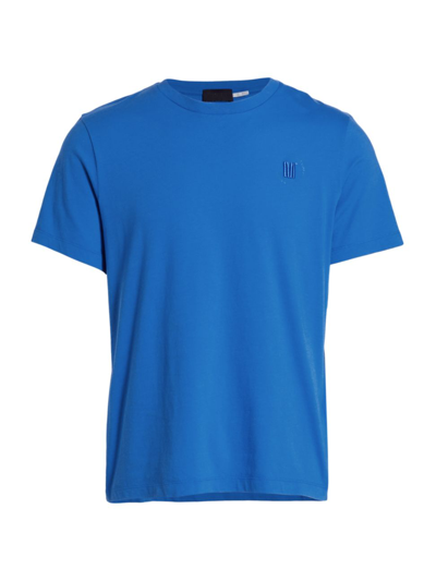 Moncler Logo-embroidered Short-sleeve T-shirt In Blue