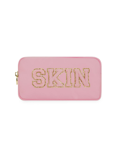 Stoney Clover Lane Small Skin Zippered Pouch In Flamingo