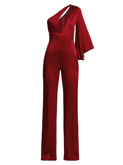 Frederick Anderson Asymmetric Cut-out Jumpsuit In Red
