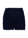 FREDERICK ANDERSON WOMEN'S FITTED CROCHET SHORTS