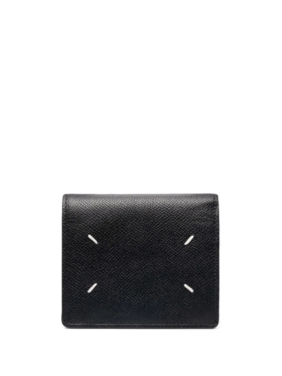 Maison Margiela Folding Leather Wallet In Black