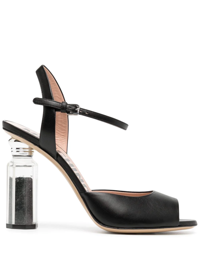 Moschino Women's Salt & Pepper Shaker-heel Ankle-strap Sandals In Black Multi