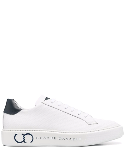 Casadei Panelled Low-top Sneakers In White