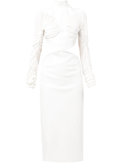 Aleksandre Akhalkatsishvili White Faux-leather Midi Dress
