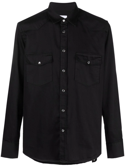 Pt Torino Flap-pockets Button-up Shirt In Black