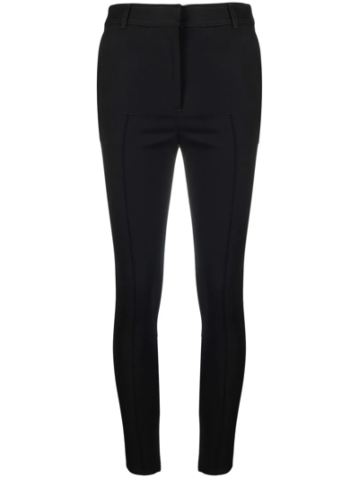 Burberry Black High Waisted Strech Pants In Nero