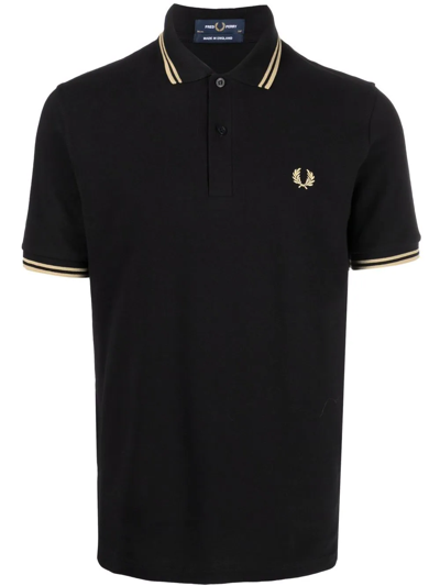 Fred Perry M12 Logo-embroidered Polo Shirt In Black
