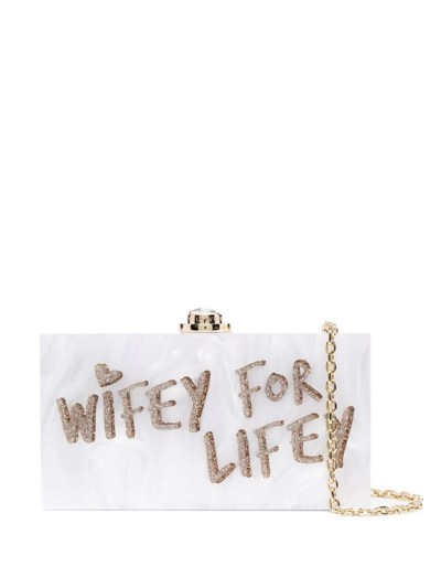 Sophia Webster Cleo Wifey Box Clutch In Weiss