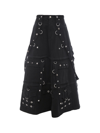 BALENCIAGA STUDDED DENIM MAXI SKIRT