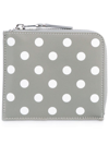 Comme Des Garçons Wallet Polka Dot Printed Zip-around Wallet In Grey Grey